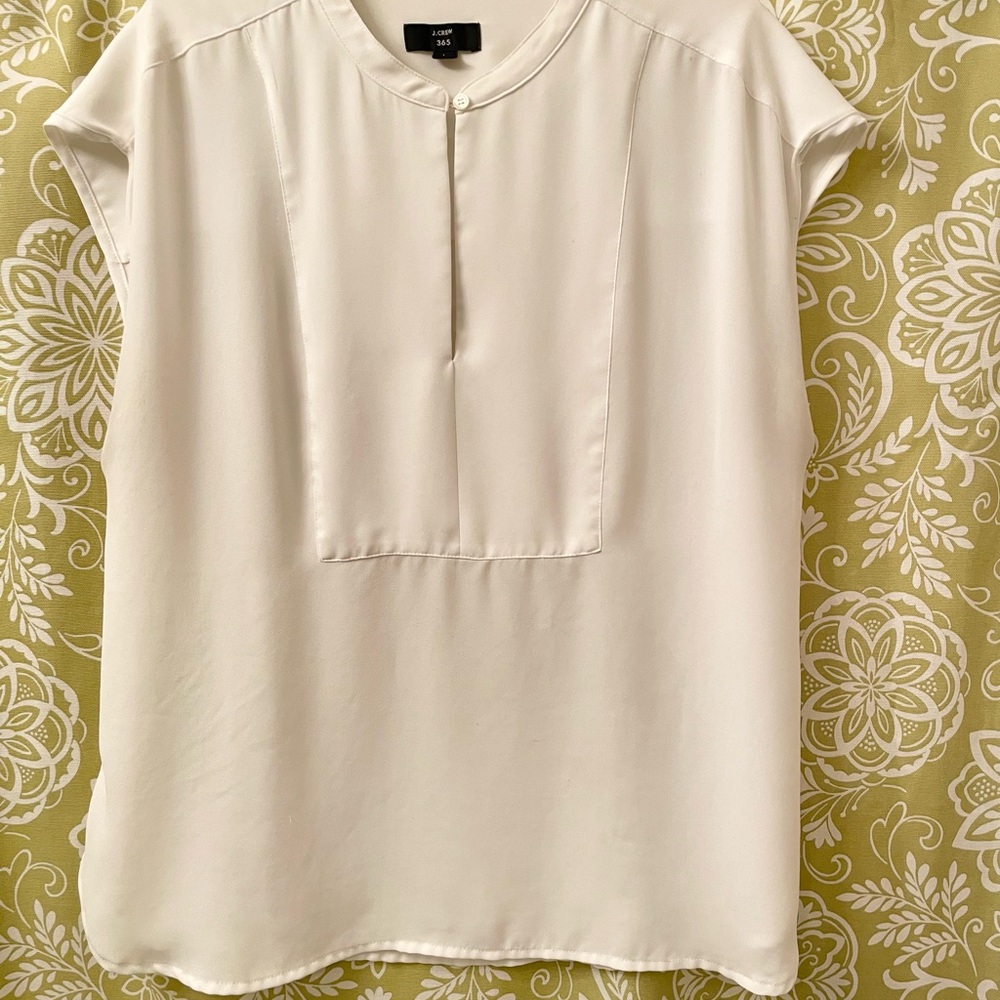 J. Crew blouse, white w/button front.